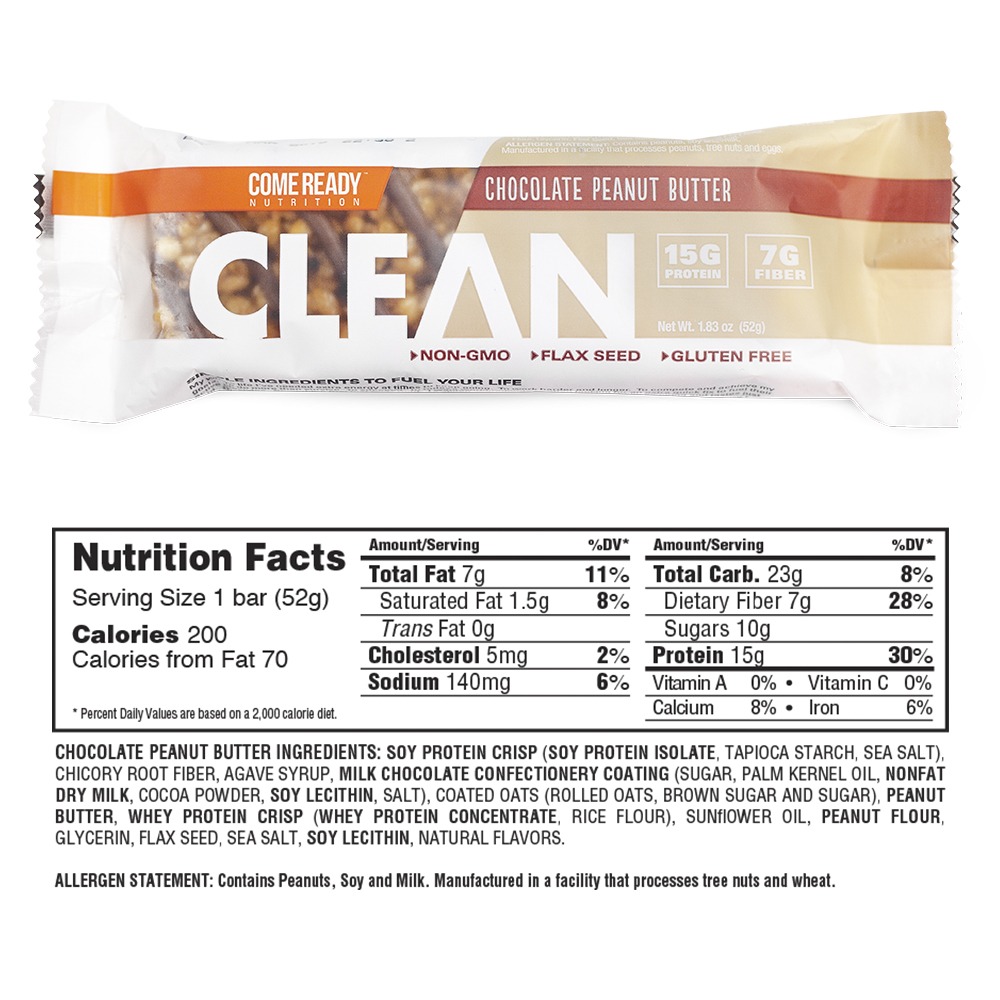 Ready® Clean Protein Bar, Chocolate & Peanut Butter, 20 Count Mini Bars 